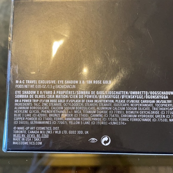 NIB MAC Cosmetics Travel Exclusive Eye Shadow x 8: 18K Rose Gold - Picture 3 of 3